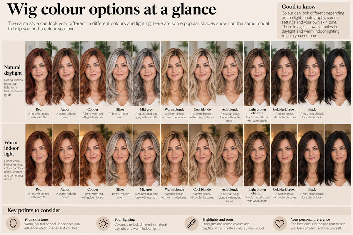 Wig Colour Comparisons